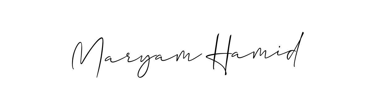 Make a short Maryam Hamid signature style. Manage your documents anywhere anytime using Allison_Script. Create and add eSignatures, submit forms, share and send files easily. Maryam Hamid signature style 2 images and pictures png