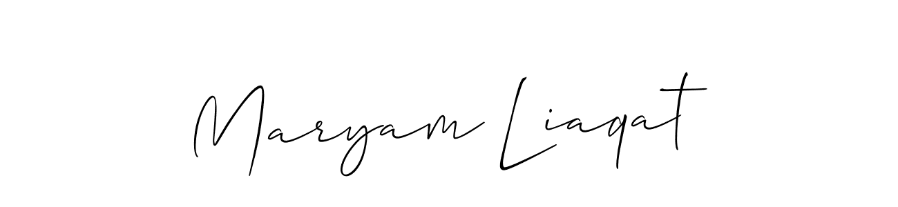 How to make Maryam Liaqat name signature. Use Allison_Script style for creating short signs online. This is the latest handwritten sign. Maryam Liaqat signature style 2 images and pictures png