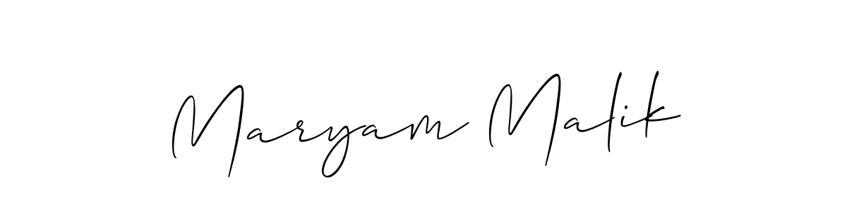 How to make Maryam Malik name signature. Use Allison_Script style for creating short signs online. This is the latest handwritten sign. Maryam Malik signature style 2 images and pictures png