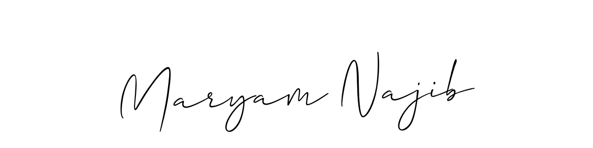 You should practise on your own different ways (Allison_Script) to write your name (Maryam Najib) in signature. don't let someone else do it for you. Maryam Najib signature style 2 images and pictures png