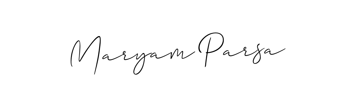 Maryam Parsa stylish signature style. Best Handwritten Sign (Allison_Script) for my name. Handwritten Signature Collection Ideas for my name Maryam Parsa. Maryam Parsa signature style 2 images and pictures png