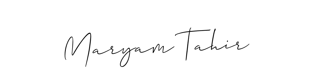 Make a beautiful signature design for name Maryam Tahir. With this signature (Allison_Script) style, you can create a handwritten signature for free. Maryam Tahir signature style 2 images and pictures png