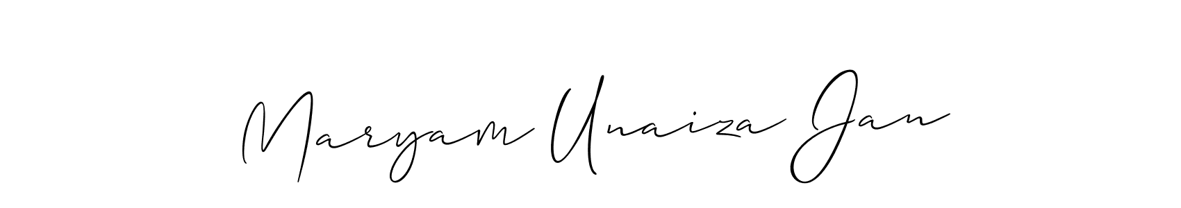 Design your own signature with our free online signature maker. With this signature software, you can create a handwritten (Allison_Script) signature for name Maryam Unaiza Jan. Maryam Unaiza Jan signature style 2 images and pictures png