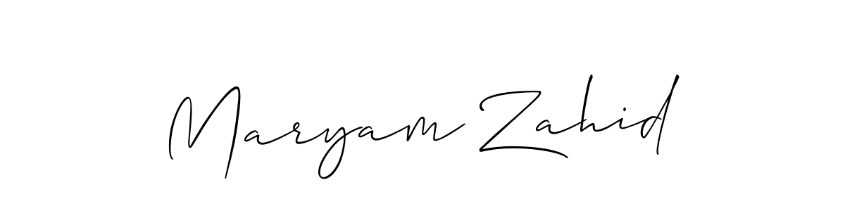 Make a short Maryam Zahid signature style. Manage your documents anywhere anytime using Allison_Script. Create and add eSignatures, submit forms, share and send files easily. Maryam Zahid signature style 2 images and pictures png