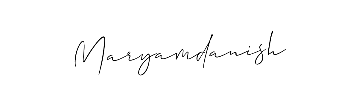 Make a beautiful signature design for name Maryamdanish. With this signature (Allison_Script) style, you can create a handwritten signature for free. Maryamdanish signature style 2 images and pictures png