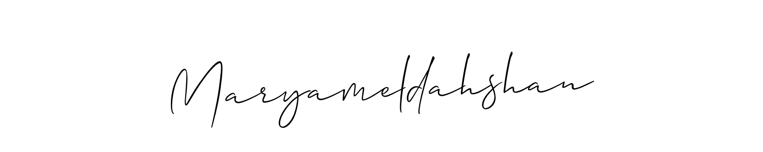 How to make Maryameldahshan name signature. Use Allison_Script style for creating short signs online. This is the latest handwritten sign. Maryameldahshan signature style 2 images and pictures png