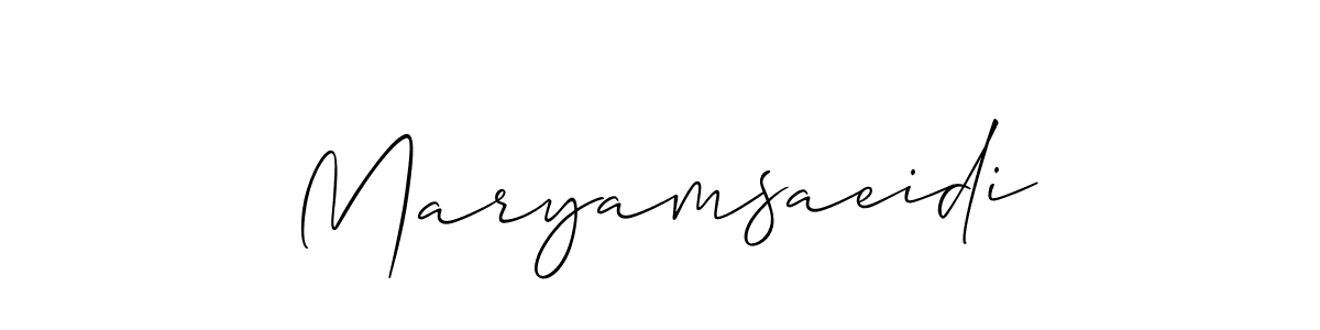 Allison_Script is a professional signature style that is perfect for those who want to add a touch of class to their signature. It is also a great choice for those who want to make their signature more unique. Get Maryamsaeidi name to fancy signature for free. Maryamsaeidi signature style 2 images and pictures png