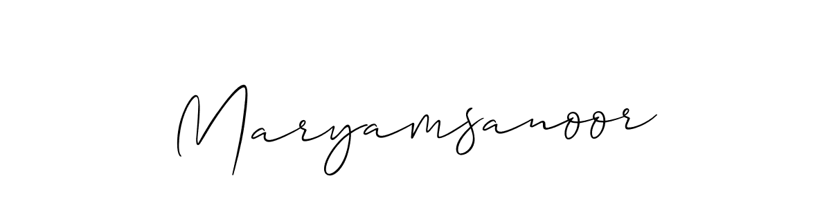 Make a beautiful signature design for name Maryamsanoor. With this signature (Allison_Script) style, you can create a handwritten signature for free. Maryamsanoor signature style 2 images and pictures png