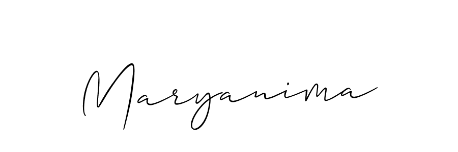 How to make Maryanima name signature. Use Allison_Script style for creating short signs online. This is the latest handwritten sign. Maryanima signature style 2 images and pictures png