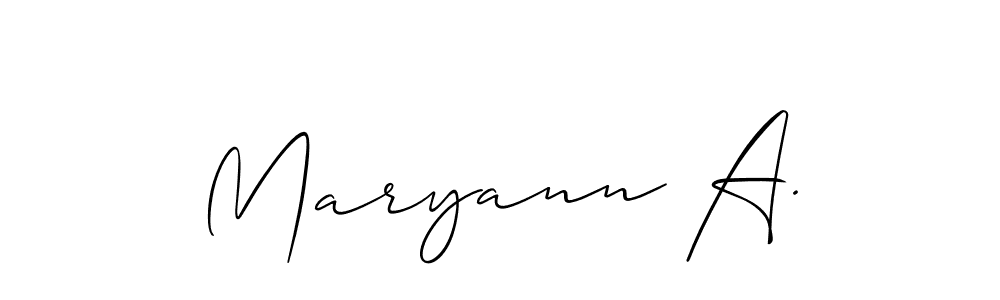 This is the best signature style for the Maryann A. name. Also you like these signature font (Allison_Script). Mix name signature. Maryann A. signature style 2 images and pictures png