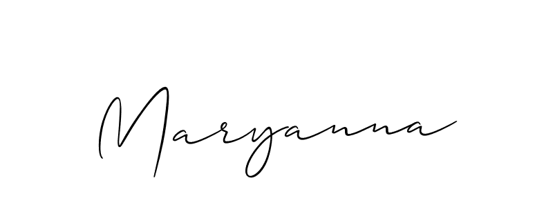 Make a beautiful signature design for name Maryanna. With this signature (Allison_Script) style, you can create a handwritten signature for free. Maryanna signature style 2 images and pictures png