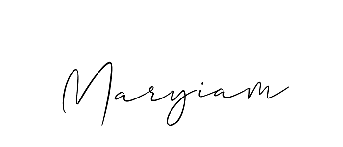 You should practise on your own different ways (Allison_Script) to write your name (Maryiam) in signature. don't let someone else do it for you. Maryiam signature style 2 images and pictures png