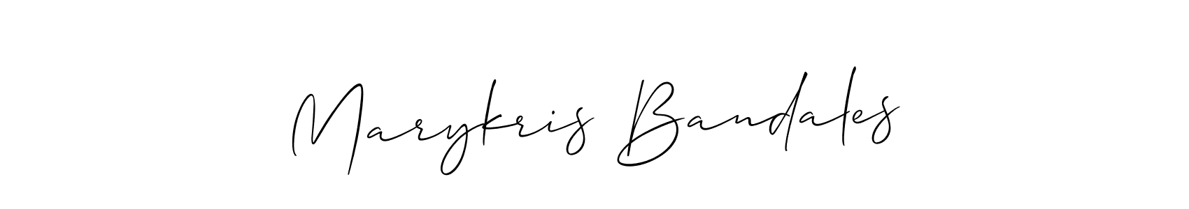 How to make Marykris Bandales name signature. Use Allison_Script style for creating short signs online. This is the latest handwritten sign. Marykris Bandales signature style 2 images and pictures png