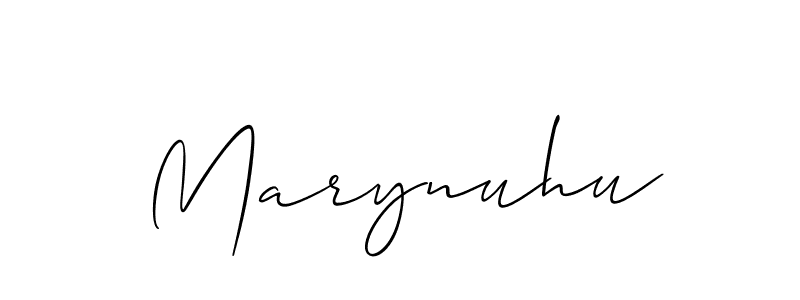The best way (Allison_Script) to make a short signature is to pick only two or three words in your name. The name Marynuhu include a total of six letters. For converting this name. Marynuhu signature style 2 images and pictures png