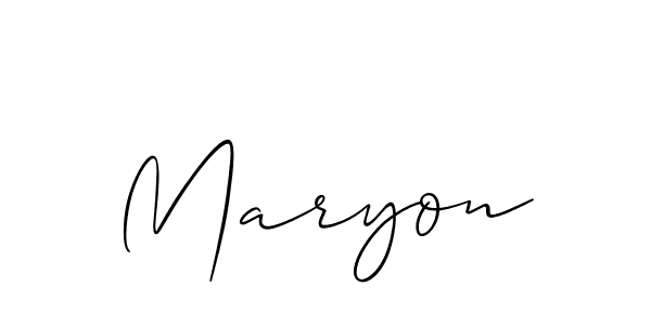 Maryon stylish signature style. Best Handwritten Sign (Allison_Script) for my name. Handwritten Signature Collection Ideas for my name Maryon. Maryon signature style 2 images and pictures png