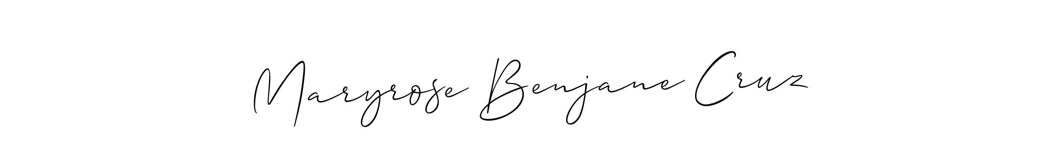 Make a short Maryrose Benjane Cruz signature style. Manage your documents anywhere anytime using Allison_Script. Create and add eSignatures, submit forms, share and send files easily. Maryrose Benjane Cruz signature style 2 images and pictures png