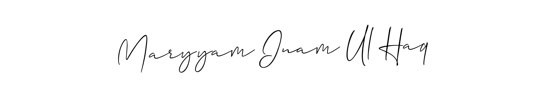 Create a beautiful signature design for name Maryyam Inam Ul Haq. With this signature (Allison_Script) fonts, you can make a handwritten signature for free. Maryyam Inam Ul Haq signature style 2 images and pictures png