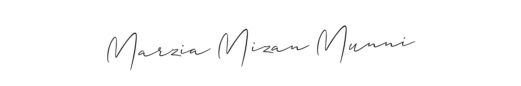 Make a beautiful signature design for name Marzia Mizan Munni. With this signature (Allison_Script) style, you can create a handwritten signature for free. Marzia Mizan Munni signature style 2 images and pictures png