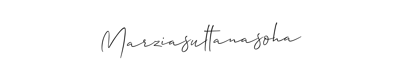 Make a beautiful signature design for name Marziasultanasoha. With this signature (Allison_Script) style, you can create a handwritten signature for free. Marziasultanasoha signature style 2 images and pictures png