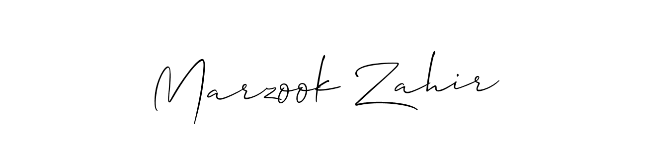 Make a beautiful signature design for name Marzook Zahir. With this signature (Allison_Script) style, you can create a handwritten signature for free. Marzook Zahir signature style 2 images and pictures png