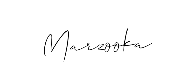 Design your own signature with our free online signature maker. With this signature software, you can create a handwritten (Allison_Script) signature for name Marzooka. Marzooka signature style 2 images and pictures png