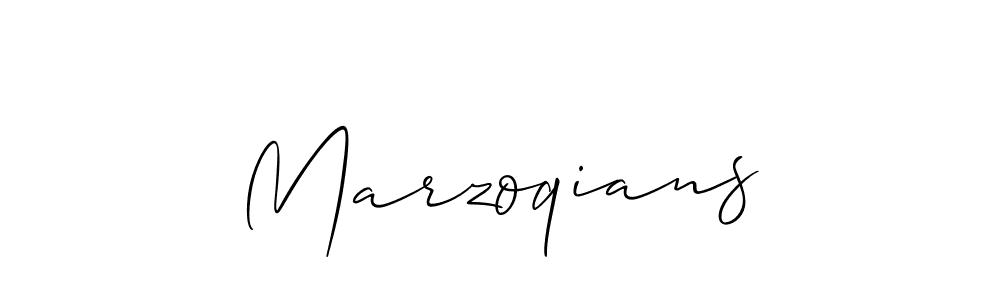 Create a beautiful signature design for name Marzoqians. With this signature (Allison_Script) fonts, you can make a handwritten signature for free. Marzoqians signature style 2 images and pictures png