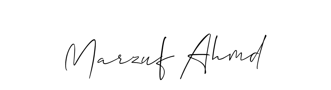 Make a beautiful signature design for name Marzuf Ahmd. With this signature (Allison_Script) style, you can create a handwritten signature for free. Marzuf Ahmd signature style 2 images and pictures png