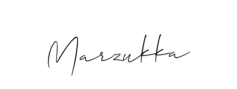 Use a signature maker to create a handwritten signature online. With this signature software, you can design (Allison_Script) your own signature for name Marzukka. Marzukka signature style 2 images and pictures png
