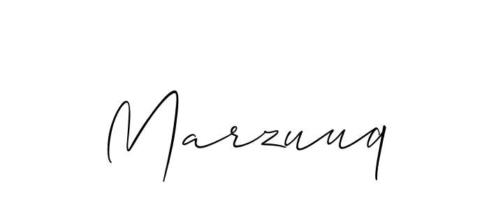 Create a beautiful signature design for name Marzuuq. With this signature (Allison_Script) fonts, you can make a handwritten signature for free. Marzuuq signature style 2 images and pictures png