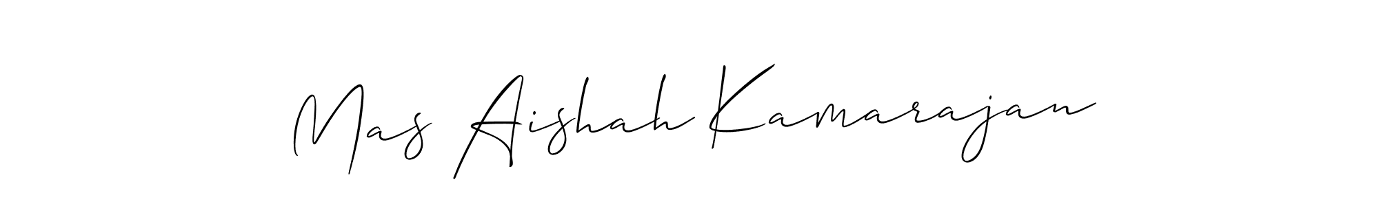 Also we have Mas Aishah Kamarajan name is the best signature style. Create professional handwritten signature collection using Allison_Script autograph style. Mas Aishah Kamarajan signature style 2 images and pictures png