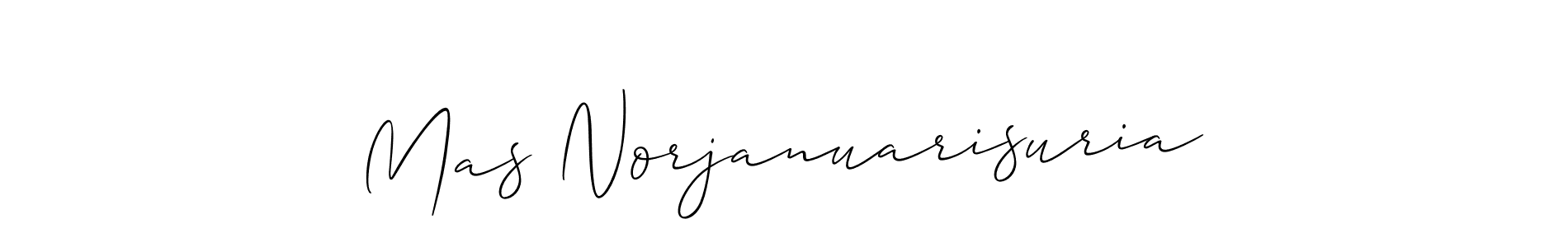 Similarly Allison_Script is the best handwritten signature design. Signature creator online .You can use it as an online autograph creator for name Mas Norjanuarisuria. Mas Norjanuarisuria signature style 2 images and pictures png