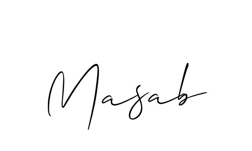 Make a beautiful signature design for name Masab. With this signature (Allison_Script) style, you can create a handwritten signature for free. Masab signature style 2 images and pictures png