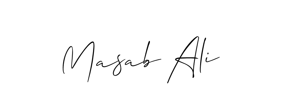 You should practise on your own different ways (Allison_Script) to write your name (Masab Ali) in signature. don't let someone else do it for you. Masab Ali signature style 2 images and pictures png