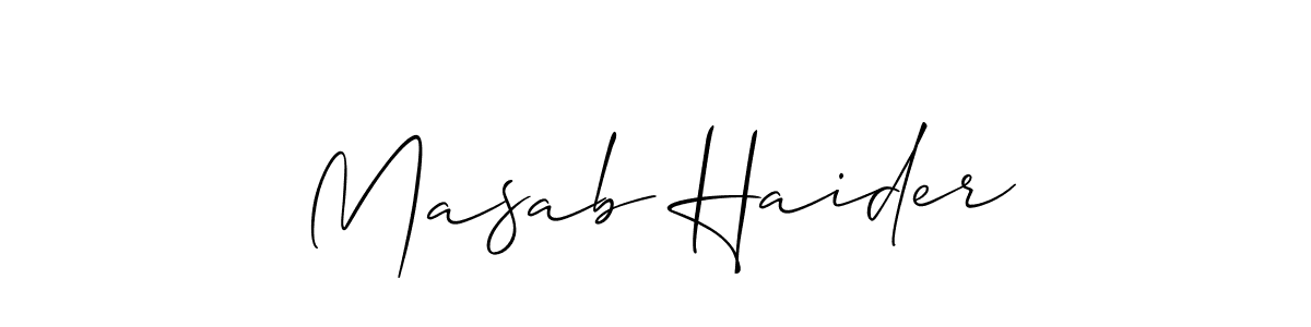 Make a beautiful signature design for name Masab Haider. Use this online signature maker to create a handwritten signature for free. Masab Haider signature style 2 images and pictures png