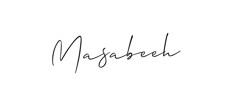 You should practise on your own different ways (Allison_Script) to write your name (Masabeeh) in signature. don't let someone else do it for you. Masabeeh signature style 2 images and pictures png