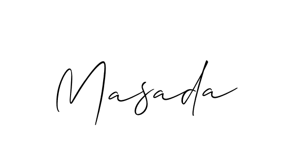 The best way (Allison_Script) to make a short signature is to pick only two or three words in your name. The name Masada include a total of six letters. For converting this name. Masada signature style 2 images and pictures png