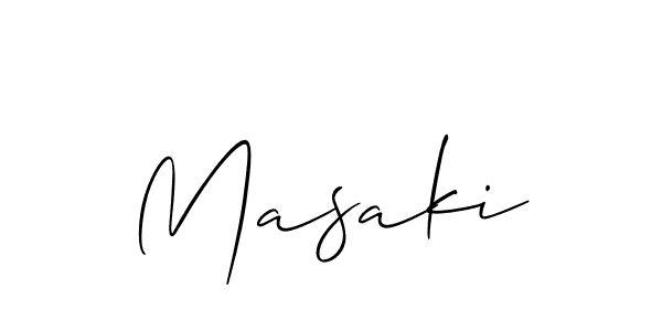 Design your own signature with our free online signature maker. With this signature software, you can create a handwritten (Allison_Script) signature for name Masaki. Masaki signature style 2 images and pictures png