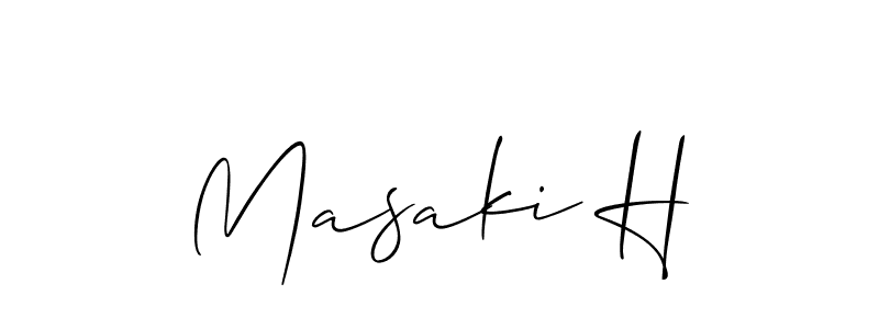 Also we have Masaki H name is the best signature style. Create professional handwritten signature collection using Allison_Script autograph style. Masaki H signature style 2 images and pictures png