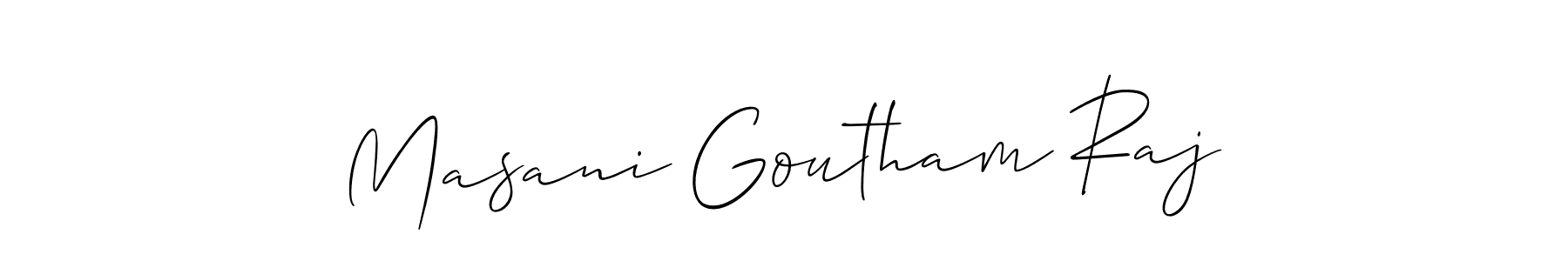 Use a signature maker to create a handwritten signature online. With this signature software, you can design (Allison_Script) your own signature for name Masani Goutham Raj. Masani Goutham Raj signature style 2 images and pictures png