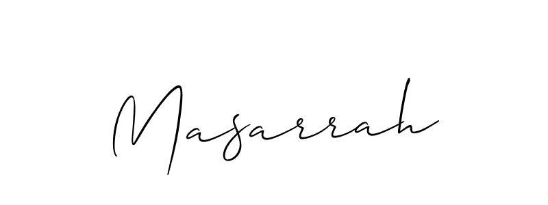 Create a beautiful signature design for name Masarrah. With this signature (Allison_Script) fonts, you can make a handwritten signature for free. Masarrah signature style 2 images and pictures png