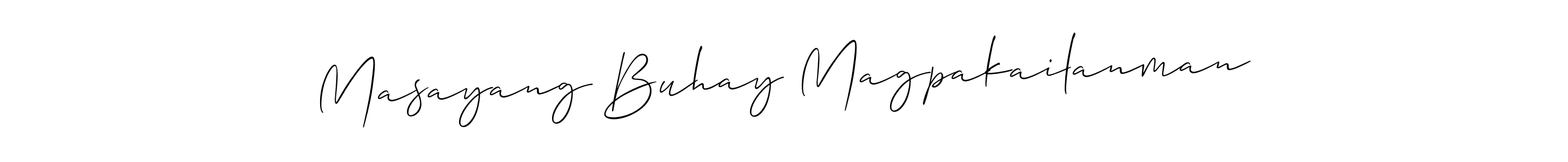 How to make Masayang Buhay Magpakailanman name signature. Use Allison_Script style for creating short signs online. This is the latest handwritten sign. Masayang Buhay Magpakailanman signature style 2 images and pictures png