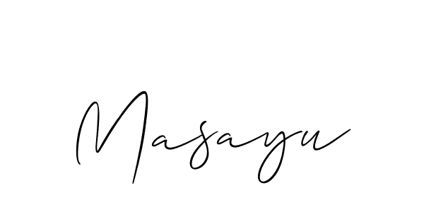 Create a beautiful signature design for name Masayu. With this signature (Allison_Script) fonts, you can make a handwritten signature for free. Masayu signature style 2 images and pictures png