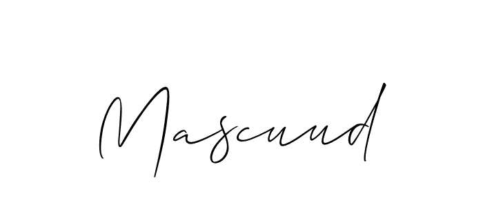 It looks lik you need a new signature style for name Mascuud. Design unique handwritten (Allison_Script) signature with our free signature maker in just a few clicks. Mascuud signature style 2 images and pictures png