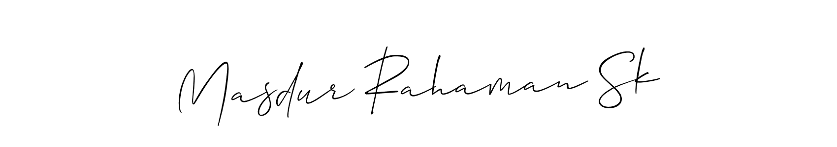Also we have Masdur Rahaman Sk name is the best signature style. Create professional handwritten signature collection using Allison_Script autograph style. Masdur Rahaman Sk signature style 2 images and pictures png