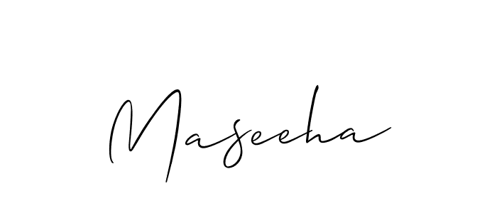 Maseeha stylish signature style. Best Handwritten Sign (Allison_Script) for my name. Handwritten Signature Collection Ideas for my name Maseeha. Maseeha signature style 2 images and pictures png