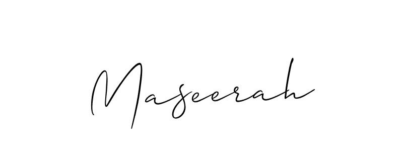 Make a beautiful signature design for name Maseerah. With this signature (Allison_Script) style, you can create a handwritten signature for free. Maseerah signature style 2 images and pictures png