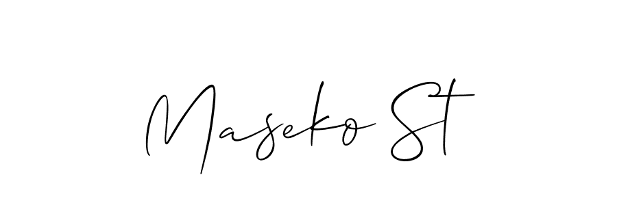 Make a short Maseko St signature style. Manage your documents anywhere anytime using Allison_Script. Create and add eSignatures, submit forms, share and send files easily. Maseko St signature style 2 images and pictures png