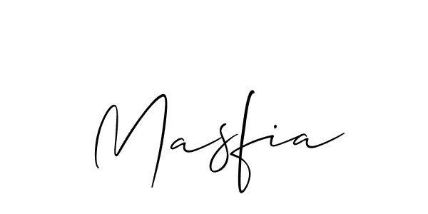 Design your own signature with our free online signature maker. With this signature software, you can create a handwritten (Allison_Script) signature for name Masfia. Masfia signature style 2 images and pictures png