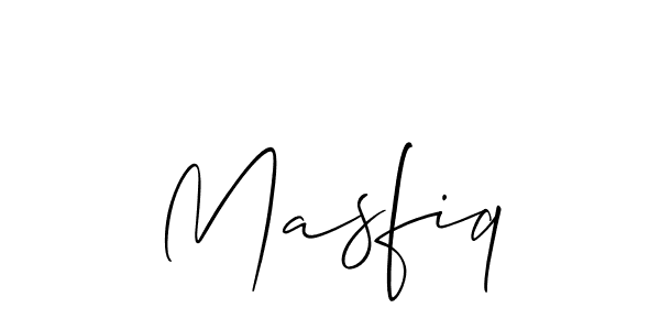 Also we have Masfiq name is the best signature style. Create professional handwritten signature collection using Allison_Script autograph style. Masfiq signature style 2 images and pictures png