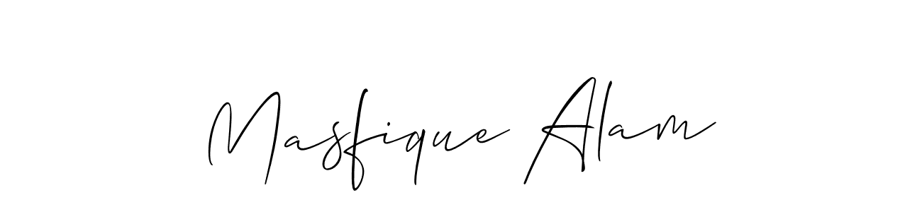 How to make Masfique Alam signature? Allison_Script is a professional autograph style. Create handwritten signature for Masfique Alam name. Masfique Alam signature style 2 images and pictures png